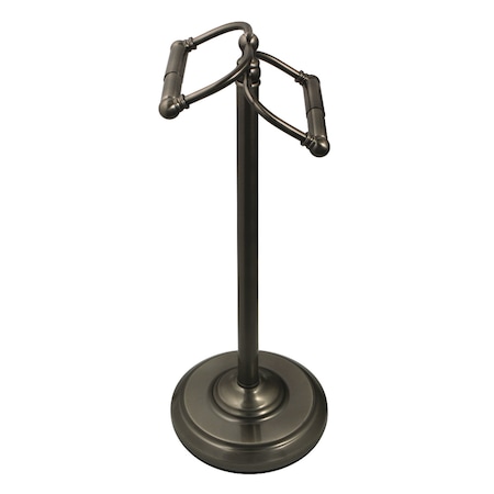 Kingston Brass CC2204 Freestanding Double Roll Toilet Paper Holder, Black Stainless CC2204